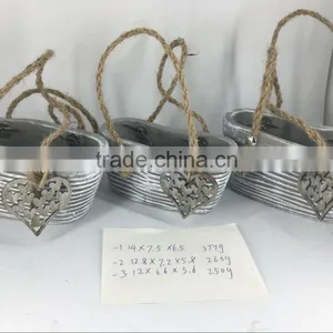 Cement Flower Pot With Rope Handle for Garden Deco thumbnail-6