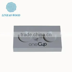 White Colored Paint Wooden Cup Mat thumbnail-1