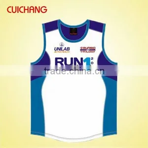 Wholesale Heat Transfer/silk Screen Print Polyester/cotton Custom Design Tank Top Gym Singlets YDBX-070 thumbnail-4