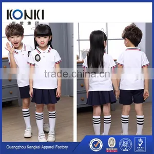Kindergarten School Uniforms Stripe Collar and Cuff Childen Polo Shirt thumbnail-3