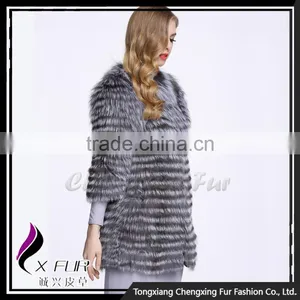 CX-G-A-40B Lastest Design New Fashion Woman Winter Silver Fox Fur Clothes thumbnail-3
