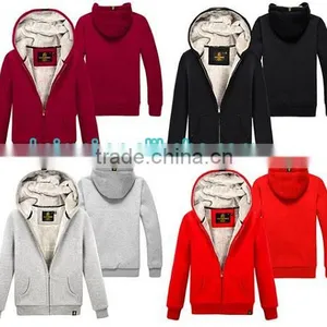 New China Wholesale High Quality Plain Custom Women Zipper Hoody thumbnail-1
