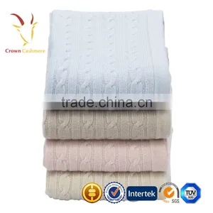 Colorful Cable Luxe Knitted Cashmere Baby Blanket thumbnail-1