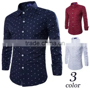 Wholesale Walson D46835a Fashion New Long Sleeve Mens Printing Dress Shirts 2015 Apparel thumbnail-1