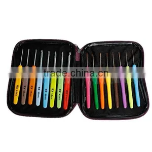Custom 16pcs 2.50-6.0mm Plastic Crochet Hook Set With PU Pouch thumbnail-1