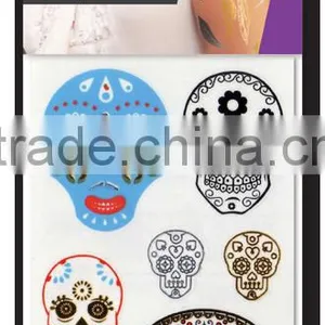 Adult Mini Flash Temporary Tattoo Colorful Metal Skull Tattoo thumbnail-1
