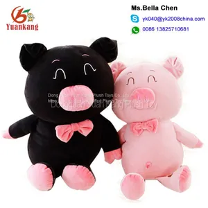 Christmas Stuffed Animal Fluffy Chubby Round Square Pig Wholesale Dancing Singing Cute Fat Black Stuffed Plush Pig Toy thumbnail-1