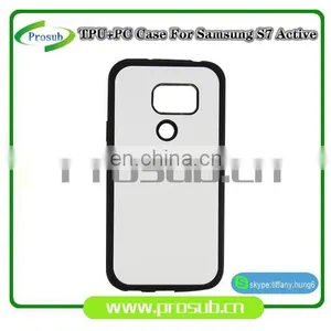 2d Sublimation Heat Transfer PC +TPU Silicon Blank Cell Phone Case With Metal Sheet for Prosub-Samsung S7 Active thumbnail-1