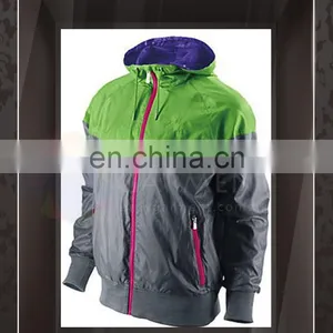 OEM Design Hot Sales Outdoor Waterproof Zip Contrast Color Logo Printing Women Wind Jacket thumbnail-1