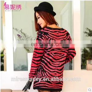 Hot Sale Sexy Strip Pullover Round-collar Women Long Sweater thumbnail-3