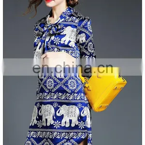 High Quality Ladies Front Short and Back Long Tunic Dress, Print Taffeta Petite Dress thumbnail-5