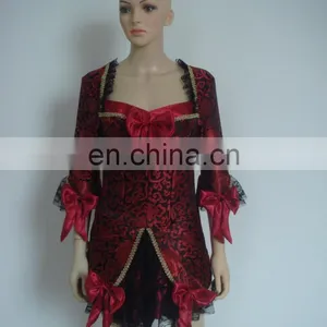 Carnival Party Sexy Red Women Plush Luxury Pirate of Caribbean Costumes WC-0015 thumbnail-1