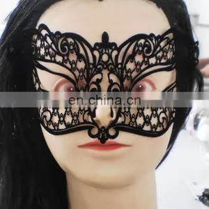 LSM06 Black Lace Eye Veil Mask, Lace Mask thumbnail-1