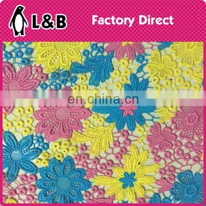 Multicolor Lace Fabric Textile Embroidery Polyester Chemical Lace thumbnail-5