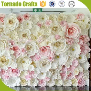 2017 Wholesale Amazing Artificial Pink White Paper Flower for Wall Wedding Decoration thumbnail-3