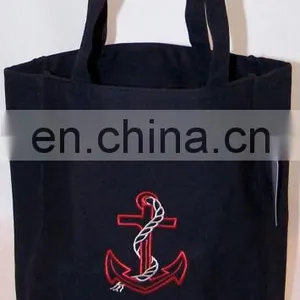 Ship Anchor & Rope Cotton Canvas Boat Tote Bag Custom Embroidery thumbnail-1