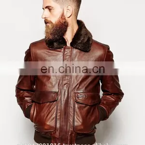 Leather Jacket Fashion, Leather Fashion Jackets, Leather Men Jacket Fashion Fur Hooded thumbnail-1