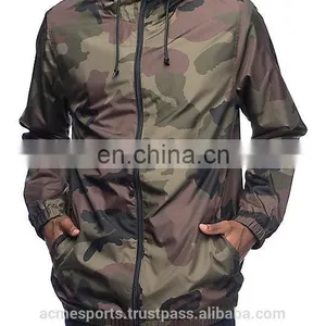 Wind Breaker Jacket - Men's Slim Full Length Camouflage Windbreaker Jacket 100% Polyester Bomber Jacket thumbnail-2