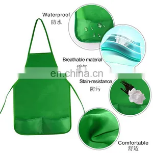 Customized Logo Art Smock Artist Fabric Aprons With 2 Pockets For Chidren 47*33 cm thumbnail-2