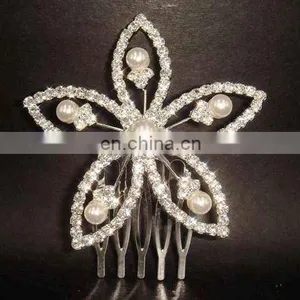 Fashion Rhinestone Flower Bridal Hair Comb thumbnail-1