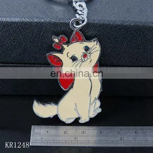 Custom Make Cute Cat Shaped Metal Keychain Key Ring Gifts thumbnail-3