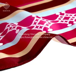 OEM/ODM Factory Made Fashion Elegant Flower Printed Twill Silk Scarf Custom Customs Data thumbnail-1