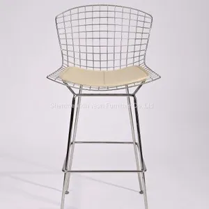Harry Bertoia Bar Stool With Low Costs in Stainless Steel Frame thumbnail-1