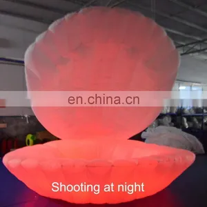 Giant Shape Model Inflatable White Seashell Decoration With Colorful LED Lighting thumbnail-2
