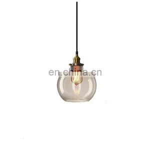 Creative Retro Ceiling Chandelier Lamp for Home Bar Vintage Glass Pendant Light Fixtures thumbnail-1
