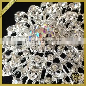 Clear Silver Crystal Diamante Rhinestone Brooch For Wedding Dress FB024 thumbnail-4