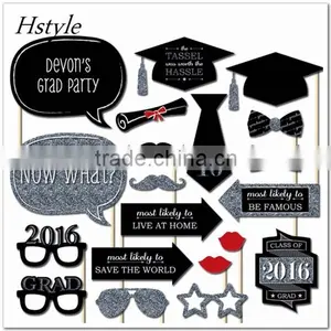 Grad Party Photo Booth Props on A Stick DIY Kits Fun Graduation Party Decoration Centerpieces PFB0081 thumbnail-1