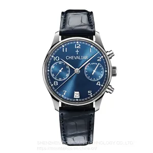 Stainless Steel Fashion Watches Man Chronograph Watch Genuine Leather Gift Watch thumbnail-5