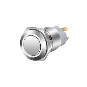 J&V 16MM Stainless Steel Metal Self-locking Button Switch thumbnail-1