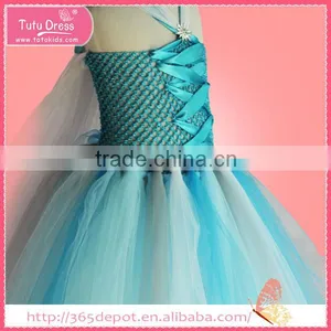Fairy Style Snow Pattern Girls' Dress Large Light Blue and White Trail thumbnail-5