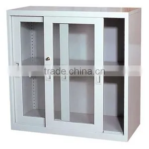 (DL-GC2)Metal Bookcase With Glass Sliding Doors/ Sliding Glass Door Filing Cabinet/Steel Lockable Files Cabinet With Glass Door thumbnail-3