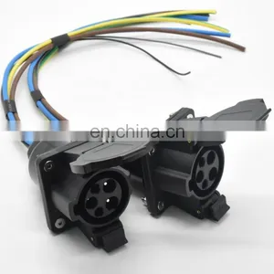 China Factory 16A 32A SAE J1772 Type 1 Vehicle Inlets 120V/240V AC EV Charger Socket With 0.5m Cable thumbnail-1