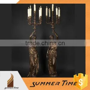 Woman Candle Holder Bronze Sculpture thumbnail-1