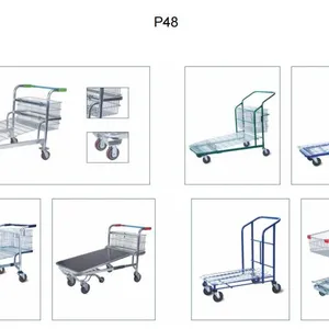 Heavy Duty Metal Wire Logistics Trolley With Handle 14 thumbnail-3