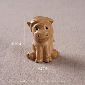 Chinese Zodiac Cartoon Ornaments Peach Wood Carving Hand-held Dolls Wood Carving Animal Zodiac Ornaments thumbnail-4