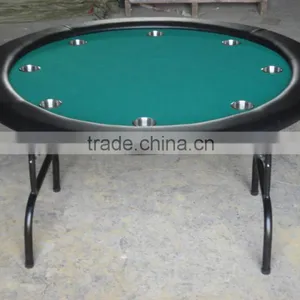 52 Inch Round Poker Table With Iron Legs and Steel Cup Holders thumbnail-6