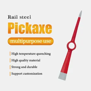 High Strength Rail Steel Pickaxe Mattock With Wooden Handle Mining Digging Tool Agricultural Equipment Supplier thumbnail-2