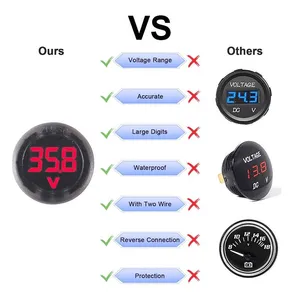Compact 12V Car Battery Monitor DC 4-100V Digital Voltmeter for RV and Truck thumbnail-4