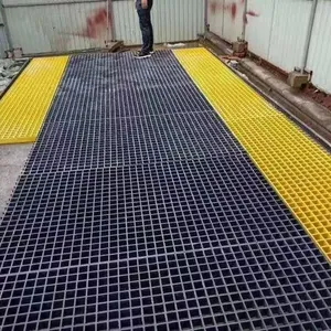 38mm Thick FRP Pultruded Grating, 800kg/m² Load Capacity, Gritted Surface for Anti-Slip thumbnail-5