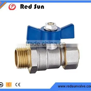 HR2380 Factory Manufacture Forged Brass DN15 Pex Pipe Water Aluminum Handle Ball Valve thumbnail-1