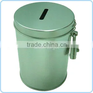Custom Printing Tin Money Box With Lock and Key thumbnail-1