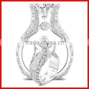 Most Popular New Design White Gold Ring Finger Jewelry Wedding Rings thumbnail-1