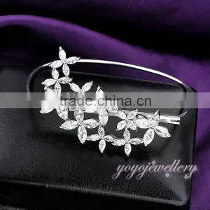 Wholesale Mexican Jewelry Zircon Flower Gold Plated Bangle Bracelet thumbnail-3