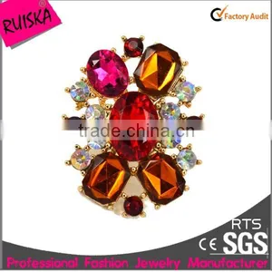 Well Design Rhinestones Inlay Gold Plating Bulk Brooch thumbnail-1