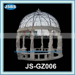 Large Marble Kiosque With Woman Statue thumbnail-1