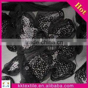 New Design High Quanlity Sequin and Chiffon Embroidery/3d Lace Fabric for Garments thumbnail-2